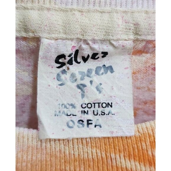 Vintage 80s Silver Screen T's Tiedye S/S T Shirt Gold Screen Print Fish OSFA - Picture 7 of 10